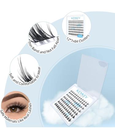 Lash Clusters 84 Pcs Individual Eyelash Extensions Thin Band Soft Frost D-Mix 8-16mm - Buy Online on SooperMarket.com