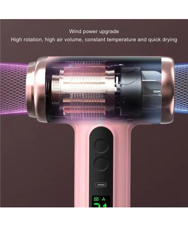 Cordless Hair Dryer 15000mAh 200W High Speed Mini Ionic Blow Dryer Low Noise & 2 Mode with Temp Display for Home Dormitory Travel Keyboard Electronics Cleaning (Pinkish) - Buy Online on SooperMarket.com