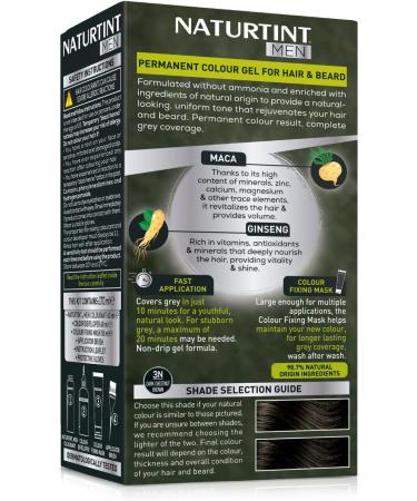 Naturtint Mens Permanent Hair Colour Gel 3N Dark Chestnut Brown for Hair Beard and Moustache. Ammonia Free up to 100% Grey Coverage Natural Looking Long Lasting Results - Buy Online on SooperMarket.com