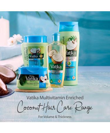 Vatika Naturals Coconut Enriched Hair Oil 200ml - Thickening Formula for Voluminous Hair | 100% Natural Oils - Buy Online on SooperMarket.com