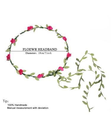 Buy AWAYTR 9-Piece Multi-Colored Flower Crown Garland for Festivals & Weddings - Perfect for Women & Girls - Buy Online on SooperMarket.com