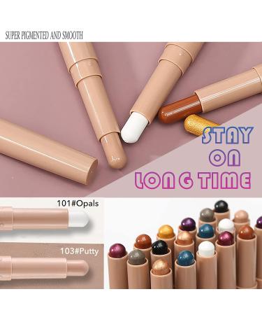 Moakxer Matte Eyeshadow Stick | Waterproof Highly Pigmented Creamy Crayon - Opals & Putty (101 + 103) - Buy Online on SooperMarket.com