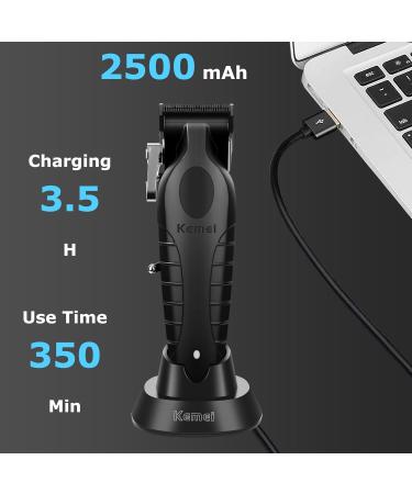 KEMEI 2296 Professional Hair Clippers for Men - Cord/Cordless Hair Cutting Kit & T Blade Beard Trimmer - USB Rechargeable - Black - Buy Online on SooperMarket.com