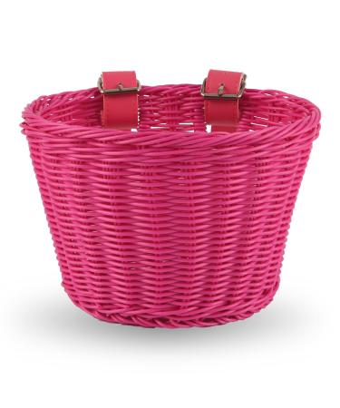 EIRONA bicycle basket for 12-16 children's bicycle balance bike tricycle scooter with DIY sticker pink-1