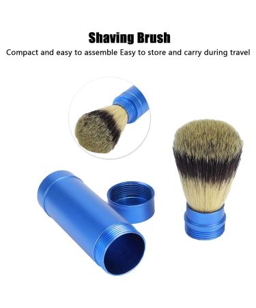 Compact Beard Brush for Men | Ergonomic Wet Shaving Tool | Easy to Carry Grooming Accessory - Blue - Buy Online on SooperMarket.com