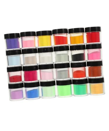 PLAFOPE 24 Boxes Nail Crystal Powder Neon Acrylic Nail Pigment Powder Carving Powder Yn Nail Products Pp