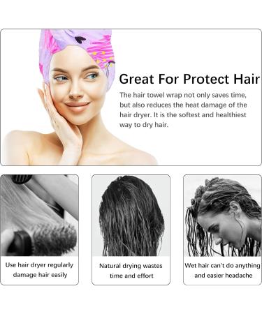 RETON 4 Pack Microfiber Hair Drying Towel - Super Absorbent Hair Turbans for Kids, Girls, and Women - Fast Drying Hair Wrap for Curly, Long, and Thick Hair - Buy Online on SooperMarket.com