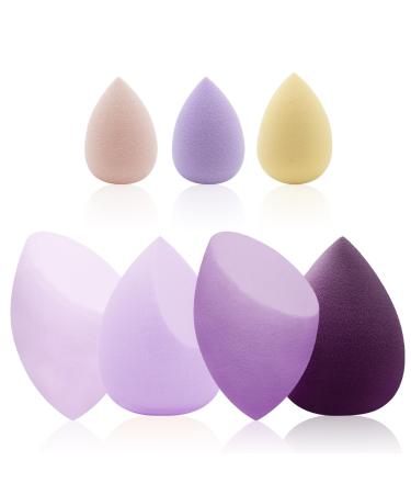 Make up sponge 7 PCs beauty blender sponges multi -colored with 3 mini makeup sponges blender beauty sponge foundation make -up for liquid foundation powder sun protection and cream (4+3)
