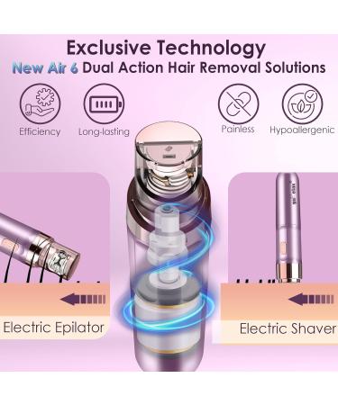 Gurelax Epilator for Women(Newest) Rechargeable Hair Removal Device Facial Epilator for Women 2-in-1 Electric Epilator & Shaver Portable Hair Rmoval for Face with a Velvet Bag Purple(2-in-1) - Buy Online on SooperMarket.com