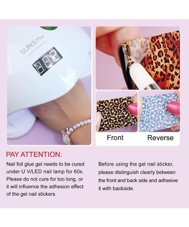 Saviland Nail Art Foil Glue Gel Kit - 2 Bottles 15ML with DIY Fluorescence Starry Stickers and Full Nail Wraps - Nail Art Accessories for Manicure - Buy Online on SooperMarket.com
