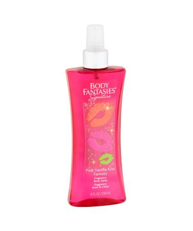 BODY FANTASIES SIGNATURE Fragrance Body Spray, Pink Vanilla Kiss Fantasy, 8 Fluid Ounce (BF44) Pink Vanilla Kiss Fantasy 8 Fl Oz (Pack of 1)