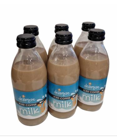 6x Delamere Dairy Flavoured Milk in Glass 240ml Bottles - Iced Coffee Iced Coffee 40 ml (Pack of 6)