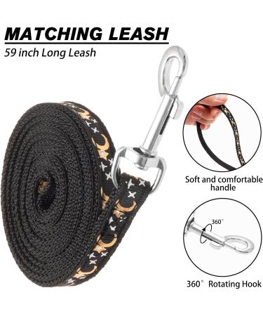 SCIROKKO Escape Proof Cat Harness and Lead Set - Luminous Moon and Star Design, Adjustable for Outdoor Walking - Safety Buckle, Black - Buy Online on SooperMarket.com
