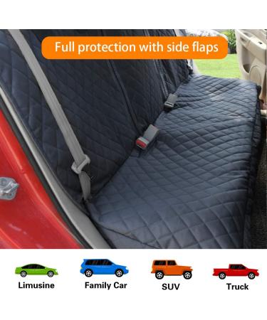Honest Waterproof Bench Dog Car Seat Cover for Cars, Trucks & SUVs - 57W x 47L Black | Nonslip & Side Flap Pet Seat Cover - Buy Online on SooperMarket.com