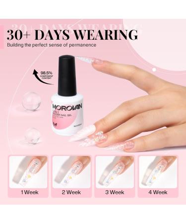 Morovan 5 in 1 Builder Gel for Nails - Clear Strengthener Reinforcing & Shaping Gel Kit with Nail File | International Shipping Available - Buy Online on SooperMarket.com