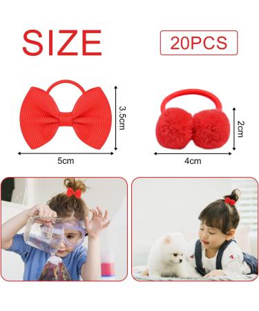 20 Pieces Colored Elastic Hair Rope Hair Band with Bow Elastic Ponytail Band Cute Hair Styling Accessories Suitable for Playing and Shopping - Buy Online on SooperMarket.com