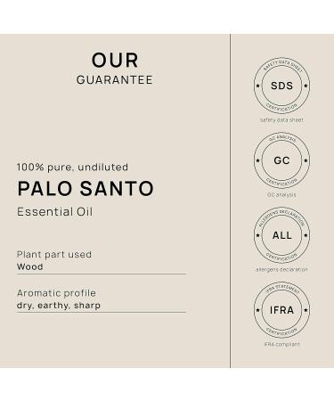 Palo Santo Essential Oil 10 mL - Undiluted Candle Scent for DIY Candlemaking - Safe for Skin - 0.33 Fl Oz (Pack of 1) - Buy Online on SooperMarket.com