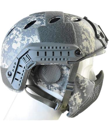 Tactical Foldable Half Face Airsoft Mesh Mask with Ear Protection & Fast Helmet for Adults - ACU - Buy Online on SooperMarket.com
