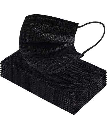 500-Pack Liberty Masks | Made in USA | Black 3-Ply Disposable Face Masks | Adjustable Nose Wire | Breathable & Lightweight | Soft Elastic Ear Loops - Buy Online on SooperMarket.com