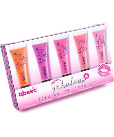abeec Scented Lip Gloss Set 5 x Lip Gloss Pack - Strawberry Blueberry Cherry Orange And Grape Kids Makeup Sets For Girls Kids Lip Gloss Sets For Girls - Buy Online on SooperMarket.com