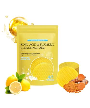 Evember kojicacid & Turmeric Cleansing Pads 40 kojicacid And Turmeric Pads Turmeric kojicacid Cleansing Pads Turmeric exfoliatin Foaming Pads For Cleansing Fades Dark Spots For Face & Body