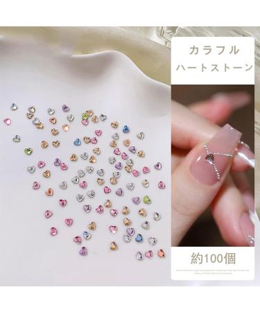 Heart Nail Rhinestones 90 Pcs Acrylic Flatback 3mm Heart Nail Charms Nail Art Rhinestones Gems 3D Nail Art Decorations for DIY Crafts Jewelry Making (Mixed) - Buy Online on SooperMarket.com