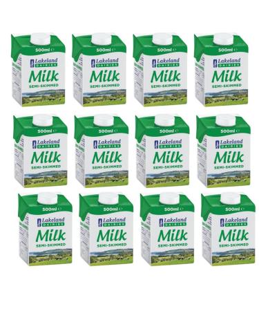 Lakeland Semi-Skimmed Milk 500ml (Pack of 12)