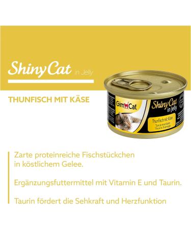 Gimcat Shinycat in Jelly Tuna with Cheese - Premium Wet Cat Food (24 x 70g) | Rich in Fish & Taurine Ideal for Cats - Buy Online on SooperMarket.com
