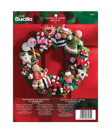 Bucilla Felt Applique Wreath Kit  15-Inch Round  86264 Cookies & Candy