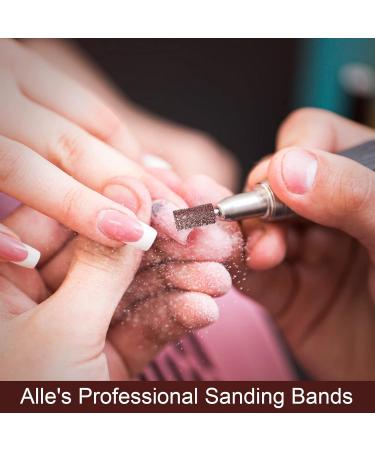Alle's 150Pcs Nail Drill Sanding Bands Set - 80/120/180 Grits with 3/32 Nail Bits | Manicure & Pedicure Sanding Bits Kit | Christmas Gift - Buy Online on SooperMarket.com