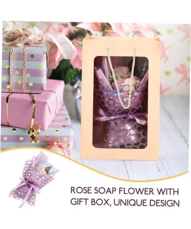 Angoily Rose Gift Box Decorative Soap Flower Birthday Bouquet Flower Bouquet Soap Flower for Women Soap Rose Bouquet The Gift Gifts Artificial Purple Miss Decorate 27X16CM Purple - Buy Online on SooperMarket.com