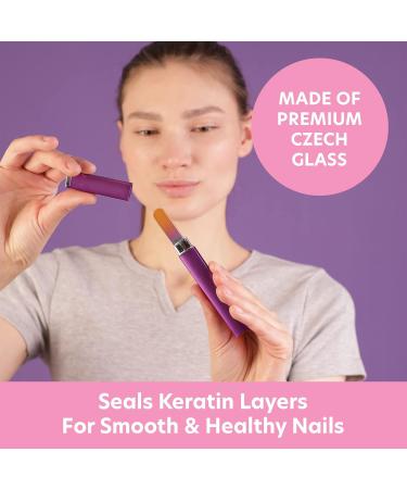 Premium Czech Glass Nail File with Case - Bona Fide Beauty Precision Manicure Tool - Smooth Surface Gold Violet Design - Buy Online on SooperMarket.com