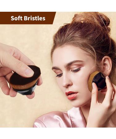 4 Pack Flat Top Travel Kabuki Makeup Brushes with Protective Case - Ideal for Blending Liquid, Cream, or Powder Cosmetics - Easy to Carry Momma Brushes in Black, Blue, and Salmon-pink - Buy Online on SooperMarket.com