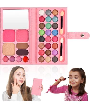 Kioiner 33 Colors Makeup Palette Set for Kids All in One Makeup Kit with 5 pcs Makeup Brushes for Girls with Eyeshadows Lipstick Blush Eyebrow Powder Shading Powder Small Makeup Brushes Mirror - Buy Online on SooperMarket.com