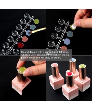 Heemeei 120 Pcs Clear Round False Nail Display Tips with Adhesive Sticker - Nail Art Color Chart Swatch Sticks for Training and Practicing - Buy Online on SooperMarket.com