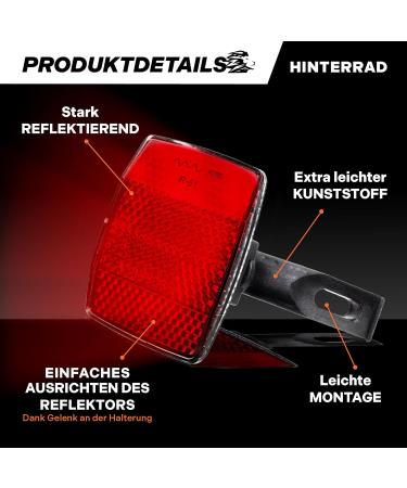Loevelosi Bicycle Rear Wheel Reflector - Cat Eye Red Lamp with STVZO Compliant Reflectors for Children's Bikes | No Clamping Required - Buy Online on SooperMarket.com