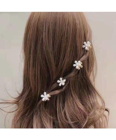 12Pcs Mini Pearl Flower Hair Clips - White Hair Claw Barrettes for Women & Girls | Wedding, Birthday Party Favor - Buy Online on SooperMarket.com