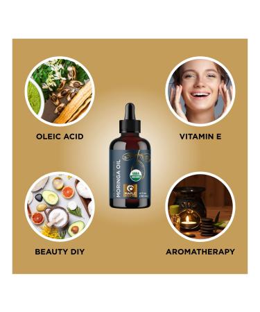 Certified Organic Rosemary & Moringa Oils - USDA Essential Oil for Hair, Skin & Nails - Aromatherapy with Cold Pressed Virgin Moringa Oil - Buy Online on SooperMarket.com