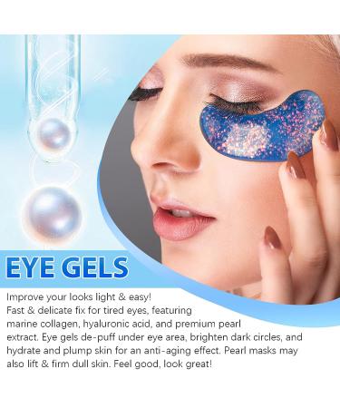 JYHSGD Eye Gels Mask Pearl Collagen Marine Eye Masks - 12 Pairs for Anti-Aging, Wrinkles, Puffy Eyes & Dark Circles - Buy Online on SooperMarket.com