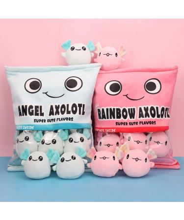 HXPLN Cute Snack Pillow Axolotl Plush with Salamander Doll - Pink Axolotl Stuffed Animal Toy for Kids - Creative Birthday Gift - Buy Online on SooperMarket.com