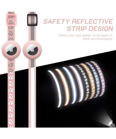 Lafayi 2 Pack Cat Collar with Bell & Reflective GPS Tracker | Personalized Pink Airtag Case & Safety Clasp | International Shipping Available - Buy Online on SooperMarket.com