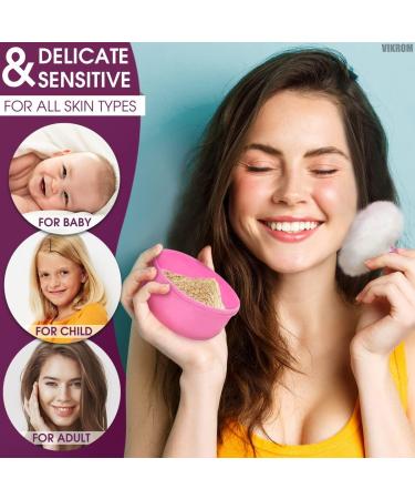 Baby Powder Container with Puff - 2Pcs Body Powder Puff Set for Bath and Travel - Talcum Powder Applicator Kit for Women - Buy Online on SooperMarket.com