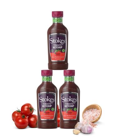 Stokes Real Tomato Ketchup 3PK SQUEEZY Rich & Vibrant Tomato Sauce Perfect Red Sauce For Full English Breakfast Award Winning Ketchup Thick Tomato Sauce Ketchup With Juicy Mediterranean Tomatoes Real Tomato Ketchup 3 x 485g