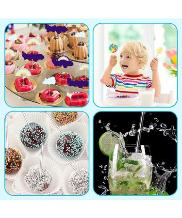Fayme 100 Pieces 6 Inch Acrylic Lollipop Sticks Clear Reusable Acrylic Rods for Making Lollipops Cake Pops Candies Chocolates - Buy Online on SooperMarket.com