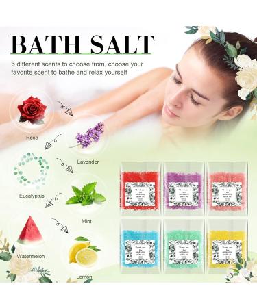 24 Set Bath Salts Bulk Eucalyptus Bubble Bath Spa Gift for Women | Relaxing Mineral Soak for Weddings Bridal Showers & Favors | Includes Thank You Cards & Organza Bags - Buy Online on SooperMarket.com
