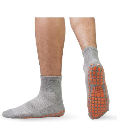 Men's Non Slip Gripper Socks 3-Pack - Black/Gray/Navy Blue - Size 13-15 | Ideal for Yoga, Pilates, Hospital, Tile & Wood Floors - Buy Online on SooperMarket.com