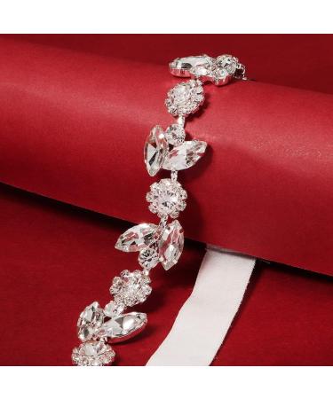 BETHYNAS Shiny Wedding Bridal Garter - Handmade Gemstone Thigh Chain for Brides - Stretchy Thigh Belt for Women (Style 2) - Buy Online on SooperMarket.com