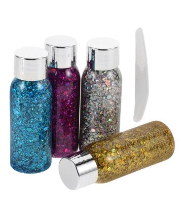 Mikinona 4pcs Set Colorful Eye Shadow Body Glitter Gel Halloween Makeup Glitter Face Glitter Liquid