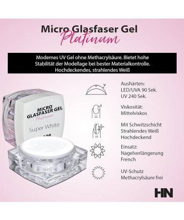 HN Hollywood Nails Platinum Fiberglass UV Builder Gel Super White | International Shipping Available - Buy Online on SooperMarket.com