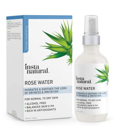 InstaNatural Organic Rose Water 4 fl oz - Alcohol-Free & Natural Skincare - Buy Online on SooperMarket.com